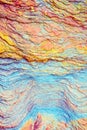 Colourful sedimentary rocks formed by the accumulation of sediments Ã¢â¬â natural rock layers backgrounds, patterns and textures - Royalty Free Stock Photo